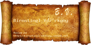 Birnstingl Várkony névjegykártya